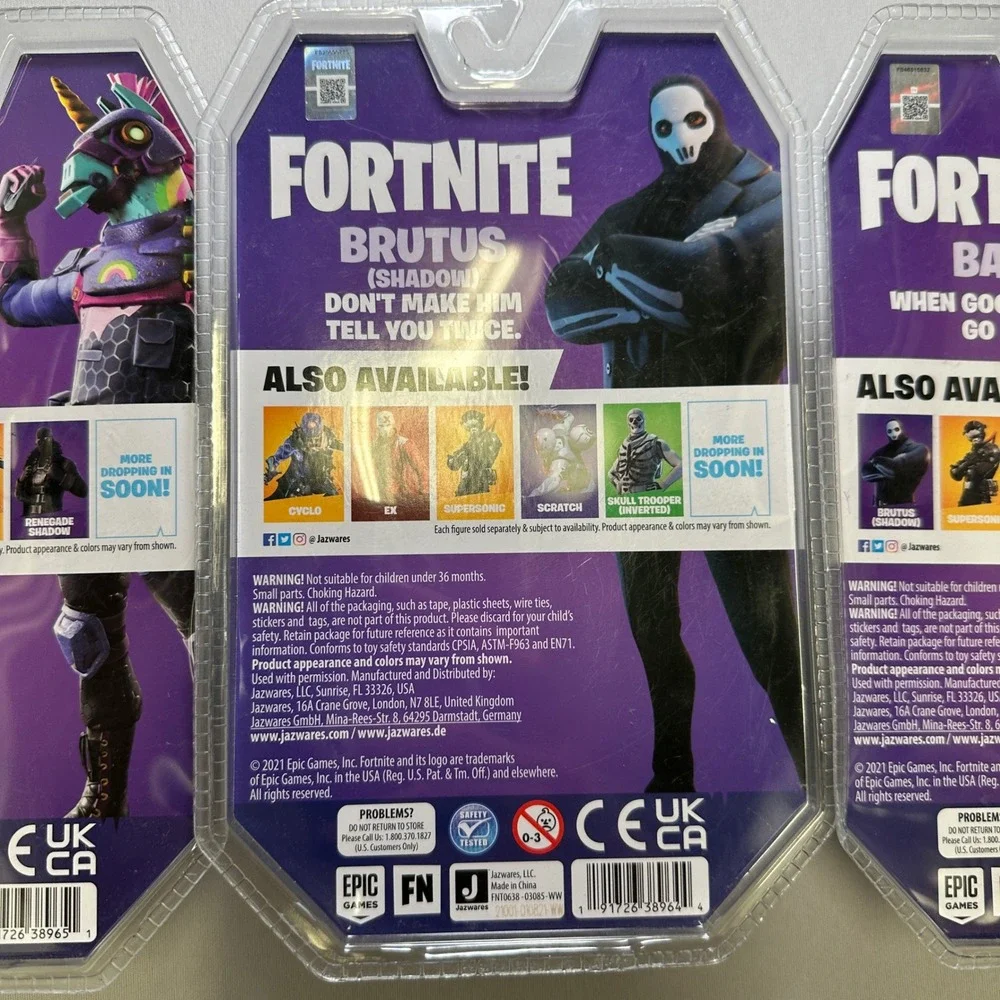 Fortnite Action Figures 3 Bash Brutus Shadow Solo‎ Mode 28 Points Articulation